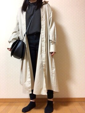 「Honeys」｜「アイテム（シャツワンピース）」を使った、ﾕｲﾅさん（レディース・150cm）の春コーディネート