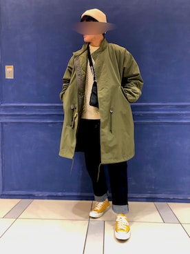 「JOURNAL STANDARD（ジャーナルスタンダード）のアイテム（モッズコート）」を使った、たぬきちさん（メンズ・172cm）の冬コーディネート