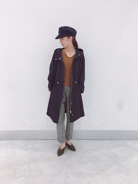 「Te chichi（テチチ）のアイテム（キャスケット）」を使った、あいさん（レディース・153cm）の秋コーディネート