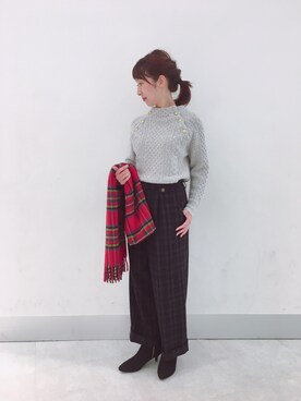 「Te chichi（テチチ）のアイテム（ブーティ）」を使った、あいさん（レディース・153cm）の秋コーディネート