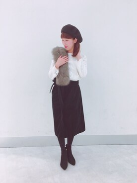 「Te chichi（テチチ）のアイテム（ブーティ）」を使った、あいさん（レディース・153cm）の秋コーディネート