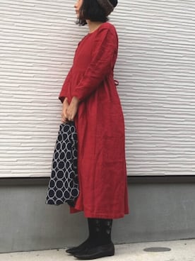 「IDEE（イデー）のアイテム（ワンピース/ドレス）」を使った、hazukiさん（レディース・160cm）の春コーディネート