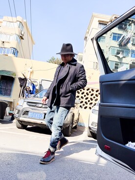 「G-STAR RAW（ジースターロゥ）のアイテム（ダウンジャケット/コート）」を使った、无疑潇洒さん（メンズ・178cm）の冬コーディネート