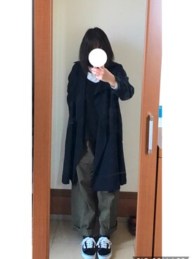 「LEPSIM（レプシィム）のTRユルトレンチコート　739530（トレンチコート、ブルー系）」を使った、Tomoさん（レディース・160cm）の春コーディネート