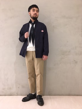 「DANTON（ダントン）のアイテム（カバーオール）」を使った、haraさん（メンズ・171cm）の冬コーディネート