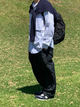 「VISVIM（ビズビム）のアイテム（バッグ）」を使った、SyueChenさん（メンズ・167cm）の秋コーディネート