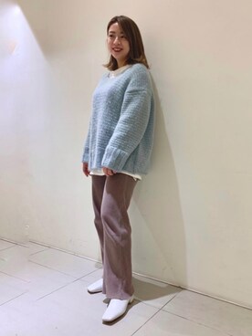 「ユナイテッドアローズ」｜「アイテム（ブーツ）」を使った、山田　オデット エ オディール スタッフさん（レディース・155cm）の冬コーディネート