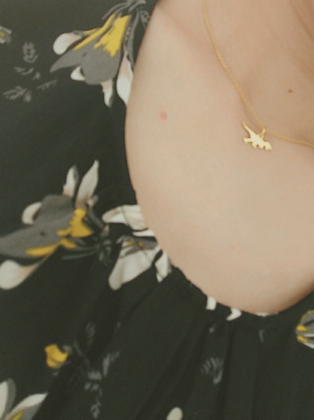 「ダイナソーガール、プレゼント企画、bloom、恐竜大好き」｜「BLOOMのアイテム（ネックレス、ゴールド系）」を使った、nhnhkmさん（レディース・161cm）の夏コーディネートの1枚目の写真
