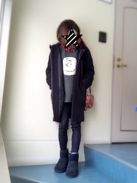 「BEARPAW（ベアパウ）のアイテム」を使った、kerooo◡̈⃝⋆*さん（レディース・148cm）の冬コーディネート