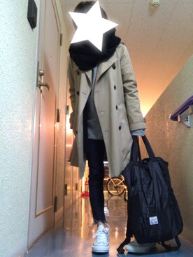 「MAISON DE REEFUR（メゾンドリーファー）のアイテム（トレンチコート）」を使った、kerooo◡̈⃝⋆*さん（レディース・148cm）の春コーディネート