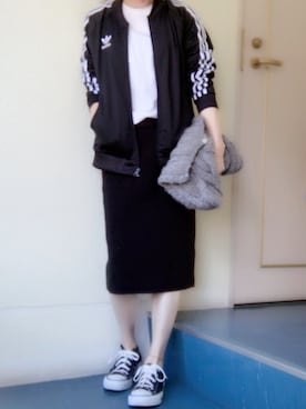 「CONVERSE（コンバース）のconverse（コンバース） ALL STAR OX（オールスターOX）（スニーカー）」を使った、kerooo◡̈⃝⋆*さん（レディース・148cm）の夏コーディネート