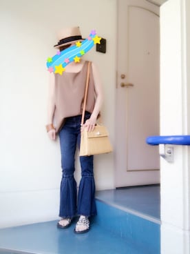 「Ameri（アメリ）のアイテム（かごバッグ）」を使った、kerooo◡̈⃝⋆*さん（レディース・148cm）の夏コーディネート