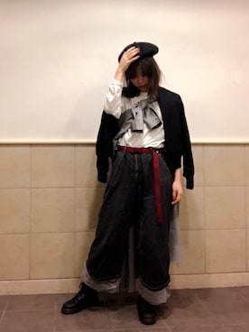 「wearhalloween2017」｜「アイテム（ハンチング/ベレー帽）」を使った、hiyoyuさん（レディース・164cm）の秋コーディネート