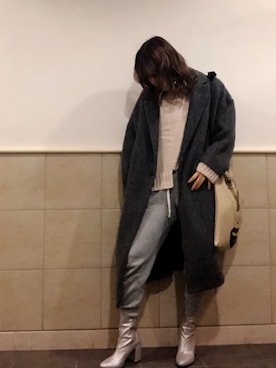 【美品】JEANASISもこもこ ボアコート チェスターコート ロング丈 JEANASISのチェスターコートを使った「もこもこ」の人気