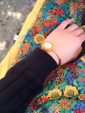 「GUCCI（グッチ）のアイテム（アナログ腕時計、レッド系）」を使った、takeさん（レディース・164cm）の春コーディネート