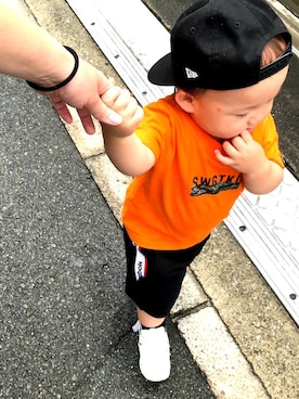 「SWAGGER（スワッガー）のアイテム（トップス）」を使った、brobroさん（キッズ・90cm）の夏コーディネート