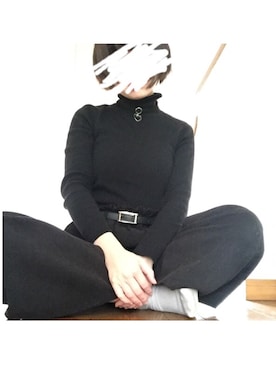 「Magender（マジェンダ）のアイテム」を使った、望月莉緒さん（レディース・156cm）の冬コーディネート