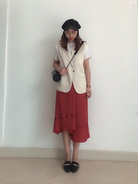 「MU（エムユー）のアイテム」を使った、小可乐yiyiさん（レディース・166cm）の春コーディネート