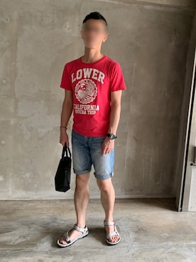 「JIB（ジブ）のアイテム（バッグ）」を使った、waterさん（メンズ・170cm）の夏コーディネート