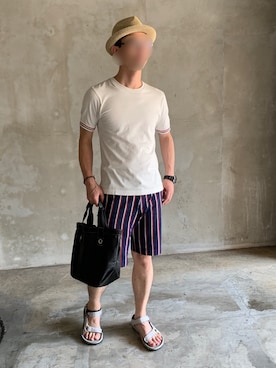「JIB（ジブ）のアイテム（バッグ）」を使った、waterさん（メンズ・170cm）の夏コーディネート