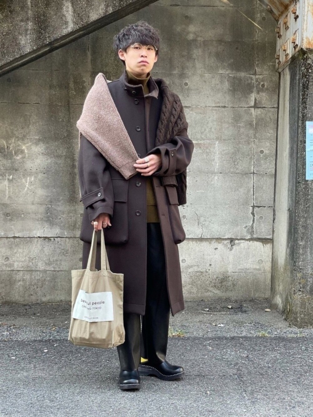 stein OVER SLEEVE STAND COLLAR COAT