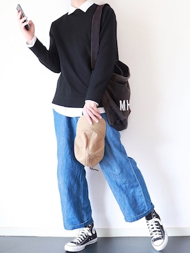 「UNIQLO（ユニクロ）のアイテム（キャップ）」を使った、ぴたんさん（メンズ・173cm）の秋コーディネート