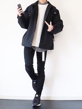 「GU（ジーユー）のアイテム（ブルゾン）」を使った、ぴたんさん（メンズ・173cm）の秋コーディネート