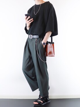 「JUNRED（ジュンレッド）のアイテム（バッグ）」を使った、ぴたんさん（メンズ・173cm）の春コーディネート