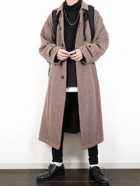 「アイテム（ステンカラーコート）」を使った、ぴたんさん（メンズ・173cm・20代）の秋コーディネート