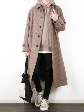 「アイテム（ステンカラーコート）」を使った、ぴたんさん（メンズ・173cm・20代）の秋コーディネート