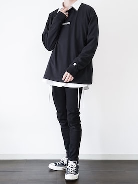 「CONVERSE（コンバース）のアイテム（トップス）」を使った、ぴたんさん（メンズ・173cm）の春コーディネート