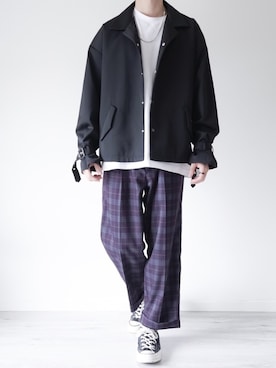 「KUUUPY」｜「アイテム（ブルゾン）」を使った、ぴたんさん（メンズ・173cm）の春コーディネート