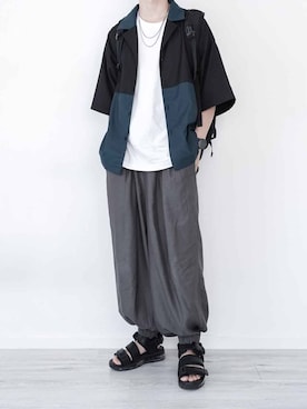 「Lui's（ルイス）のアイテム（スラックス）」を使った、ぴたんさん（メンズ・173cm）の春コーディネート