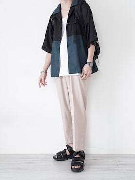 「EDEL（エーデル）のアイテム」を使った、ぴたんさん（メンズ・173cm）の夏コーディネート
