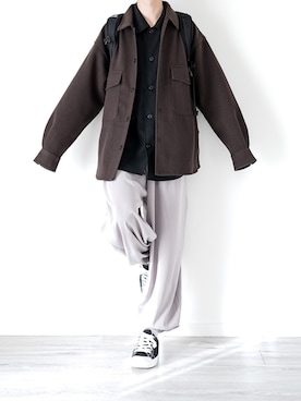 「GU（ジーユー）のアイテム（ブルゾン）」を使った、ぴたんさん（メンズ・173cm）の秋コーディネート