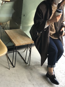 「Libra Cue（リブラ キュー）のアイテム（ステンカラーコート）」を使った、MOKAさん（レディース・159cm）の春コーディネート