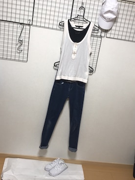 「Marc by Marc Jacobs（マークバイマークジェイコブス）のアイテム（トップス）」を使った、bububu-----nさん（レディース・155cm）の春コーディネート