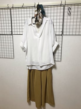 「CINEMA CLUB（シネマクラブ）のアイテム（パンツ）」を使った、bububu-----nさん（レディース・155cm）の春コーディネート
