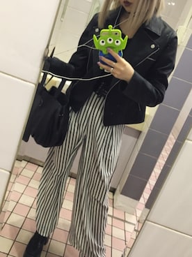 「RESEXXY（リゼクシー）のアイテム（ライダースジャケット）」を使った、Maliceさん（レディース・155cm）の春コーディネート