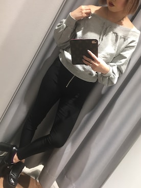 「EGOIST（エゴイスト）のアイテム（Tシャツ/カットソー）」を使った、Maliceさん（レディース・155cm）の冬コーディネート