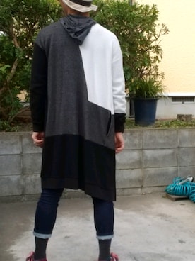 「SCHLUSSEL（シュリセル）のアイテム（トップス）」を使った、かもさんさん（メンズ・171cm）の秋コーディネート