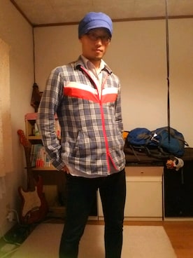 「PPFM（ピーピーエフエム）のアイテム（トップス）」を使った、かもさんさん（メンズ・171cm）の秋コーディネート