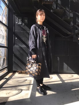 「アニマル」｜「アイテム（ミリタリージャケット）」を使った、fukutaさん（レディース・156cm）の冬コーディネート