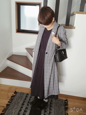 「サマンサモスモス」｜「アイテム（チェスターコート）」を使った、erhythmさん（レディース・162cm）の秋コーディネート