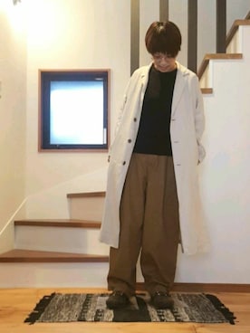 「ショップコート」｜「アイテム（その他アウター）」を使った、erhythmさん（レディース・162cm）の秋コーディネート