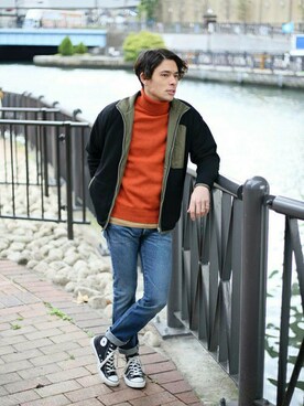 「Denime（ドゥニーム）のアイテム（その他アウター）」を使った、DenimeWebStoreさん（メンズ・173cm）の冬コーディネート
