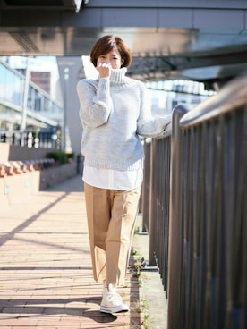 「ボーイッシュ」｜DenimeWebStoreさん（レディース・160cm）の冬コーディネート