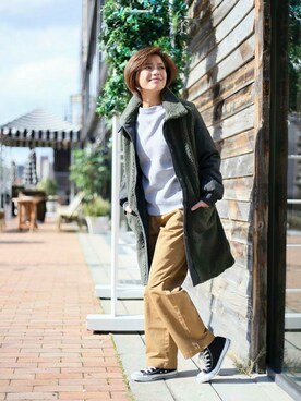 「Denime（ドゥニーム）のアイテム（その他アウター）」を使った、DenimeWebStoreさん（レディース・160cm）の冬コーディネート