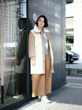 「Denime（ドゥニーム）のアイテム（その他アウター）」を使った、DenimeWebStoreさん（レディース・165cm）の冬コーディネート