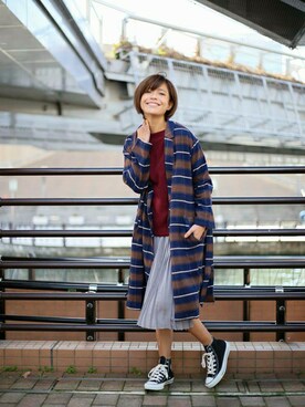 「Denime（ドゥニーム）のアイテム（その他アウター）」を使った、DenimeWebStoreさん（レディース・160cm）の冬コーディネート